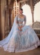 Adorable Sky Blue Lehenga Choli For Bride